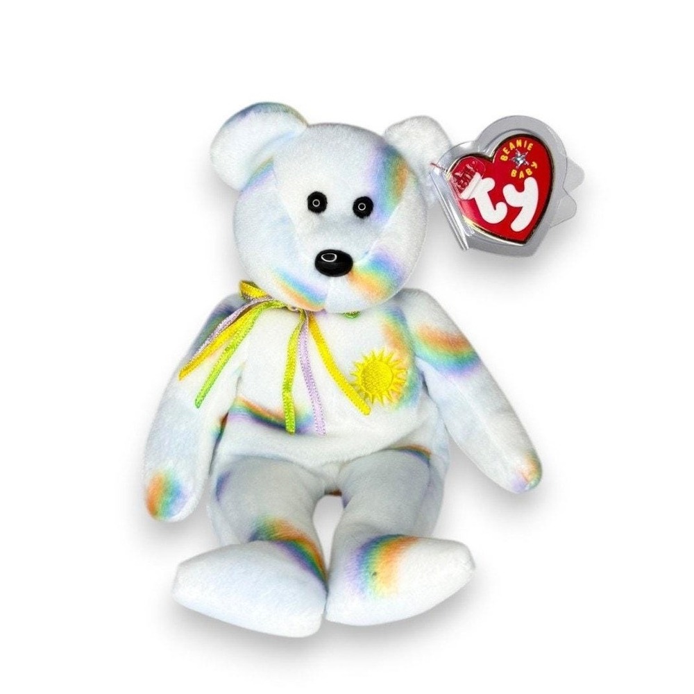 Cheery the Bear | Rainbow Sunshine Bear 🌈‎ | Mint Heart Tag TY Beanie Baby